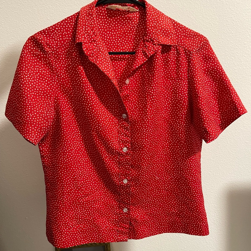 Lady Arrow Vintage Short Sleeve Button Up